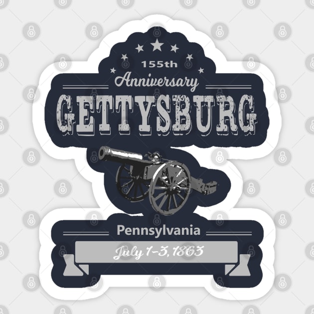 Gettysburg 155th Anniversary Graphic Memorial Sticker by The 1776 Collection 